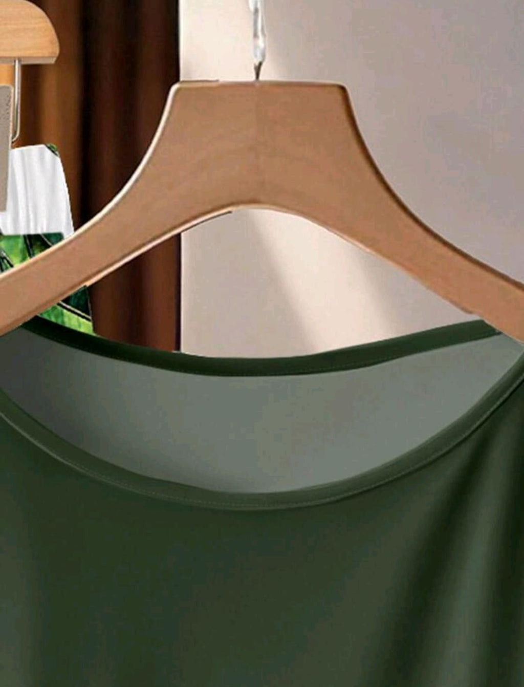 2 piezas Conjunto verde oscuro y pantalones rectos holgados con estampado geométrico, adecuado para primavera y verano.