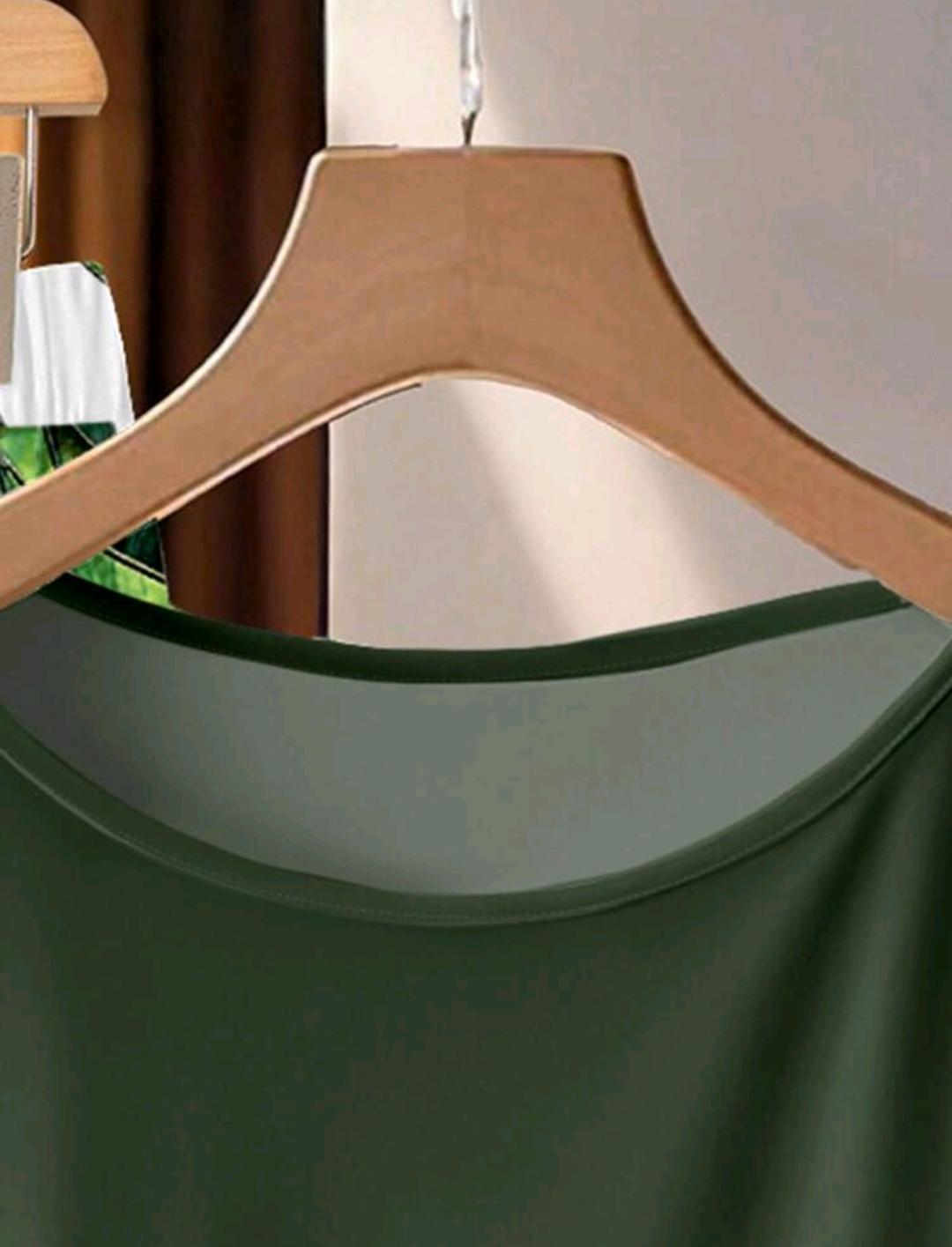 2 piezas Conjunto verde oscuro y pantalones rectos holgados con estampado geométrico, adecuado para primavera y verano.