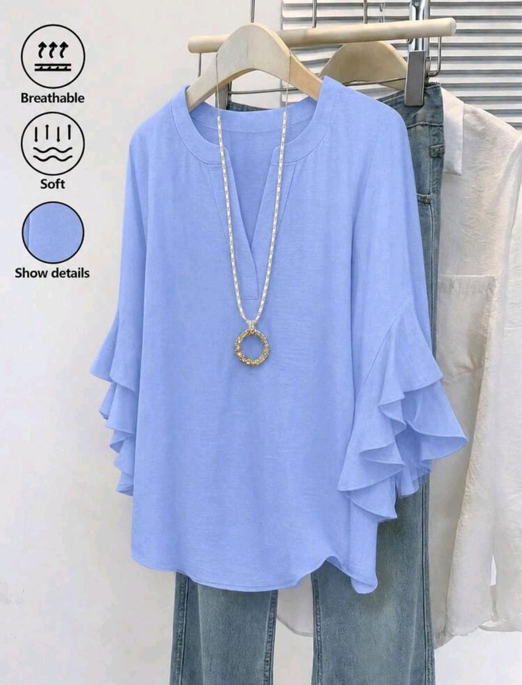 Blusa Aurora con mangas de volantes · Bajo pedido