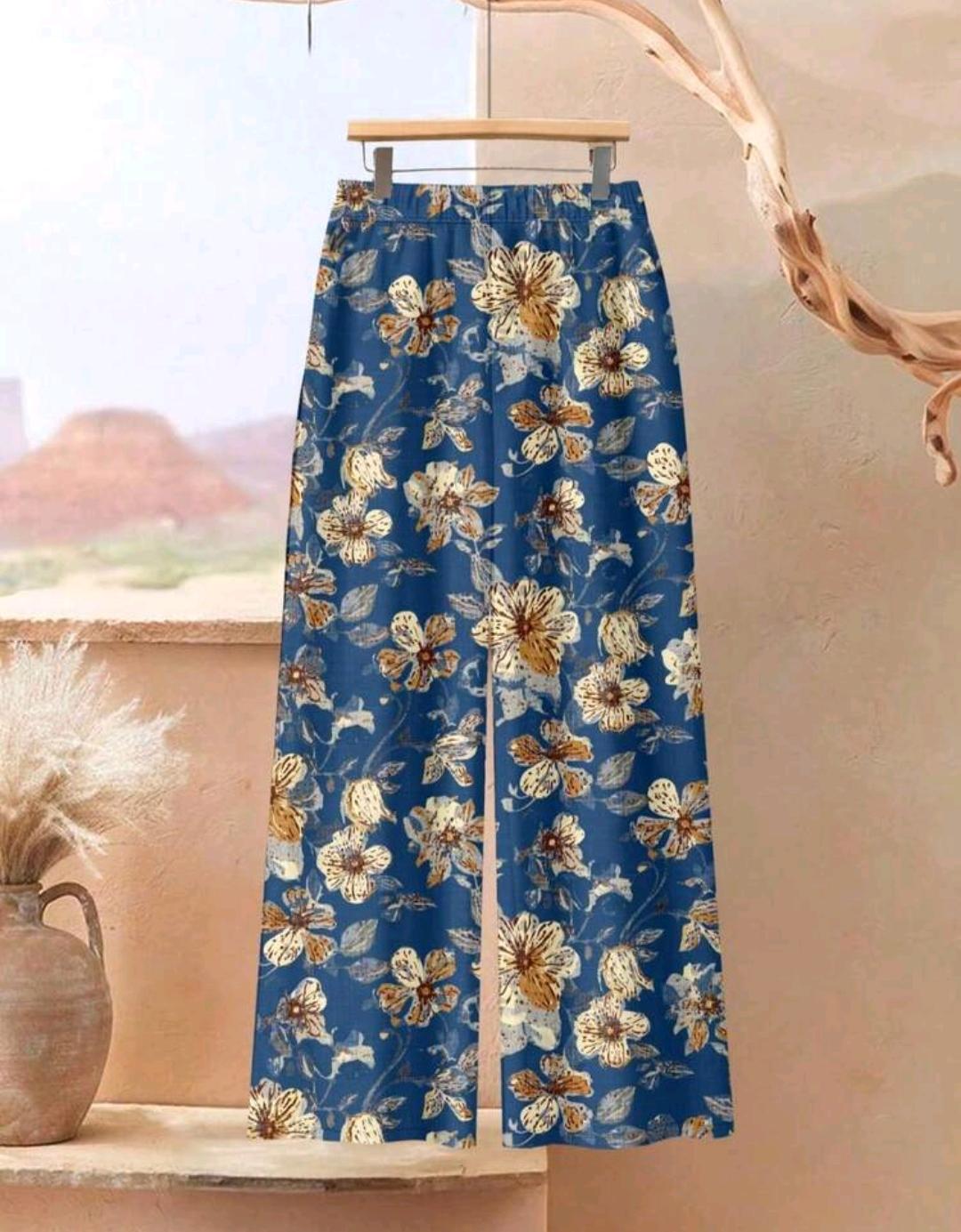 Conjunto Florencia blusa larga y pantalón floral | Bajo pedido