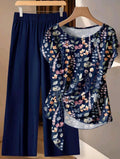 EMERY ROSE Conjunto de 2 piezas con estampado floral elegante para mujer de talla grande, primavera/verano.