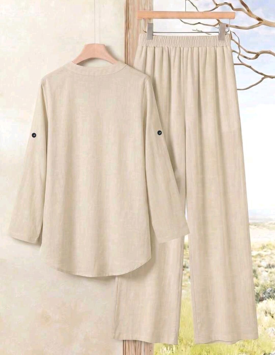 Conjunto de 2 piezas de pantalón y blusa manga larga – Bajo pedido