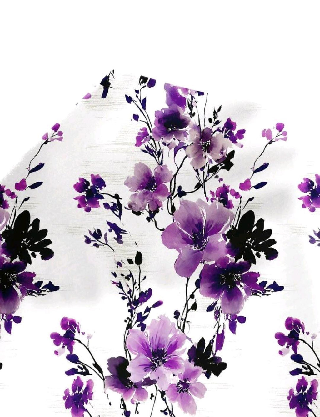 Conjunto casual de 2 piezas de blusa con lazo de contraste de color floral morado y pantalones rectos y sueltos
