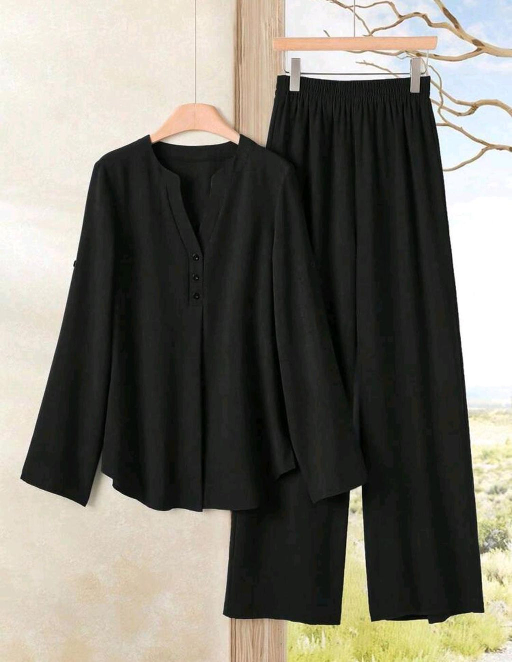 Conjunto de 2 piezas de pantalón y blusa manga larga – Bajo pedido
