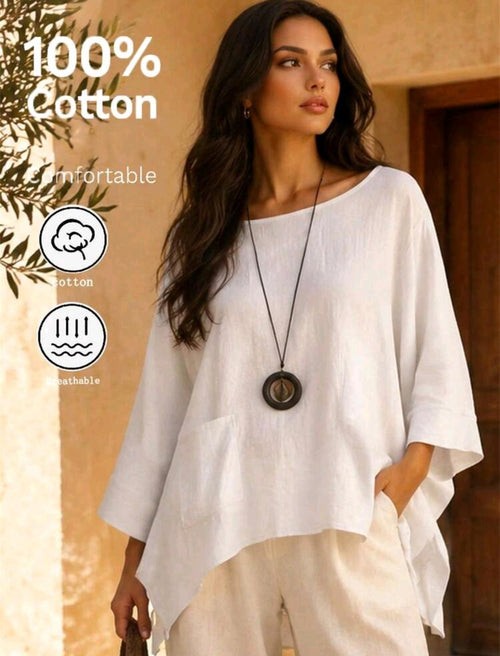 Blusa de algodón de corte amplio Esencia · Bajo pedido