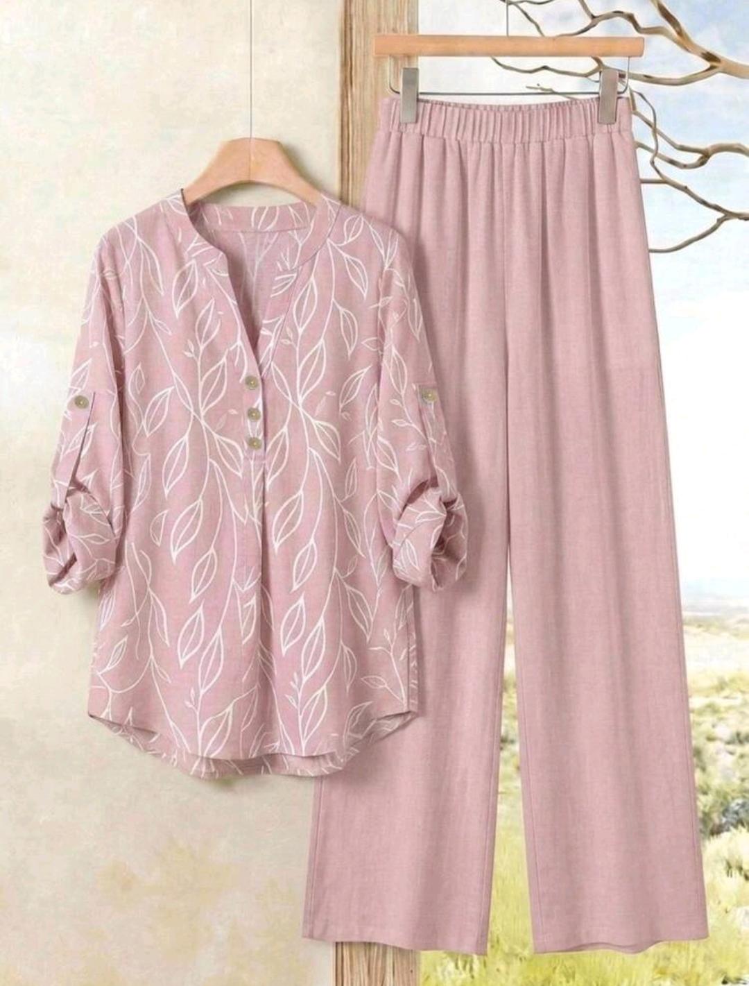 Conjunto de 2 piezas de pantalón y blusa manga larga – Bajo pedido