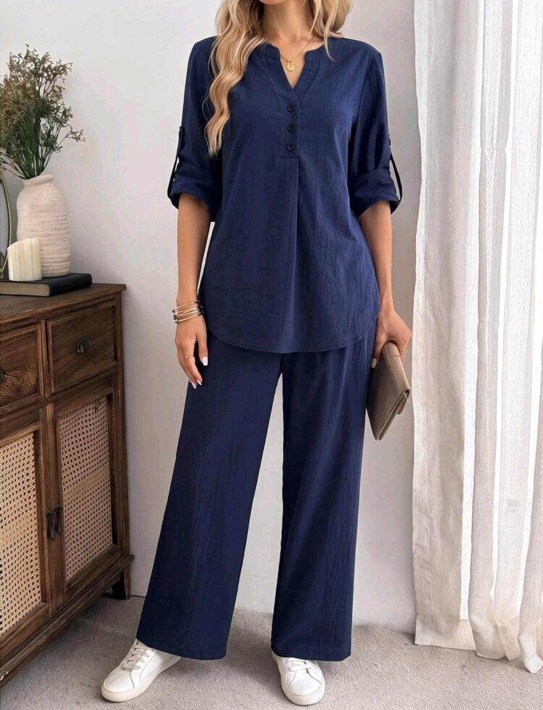 Conjunto de 2 piezas de pantalón y blusa manga larga – Bajo pedido