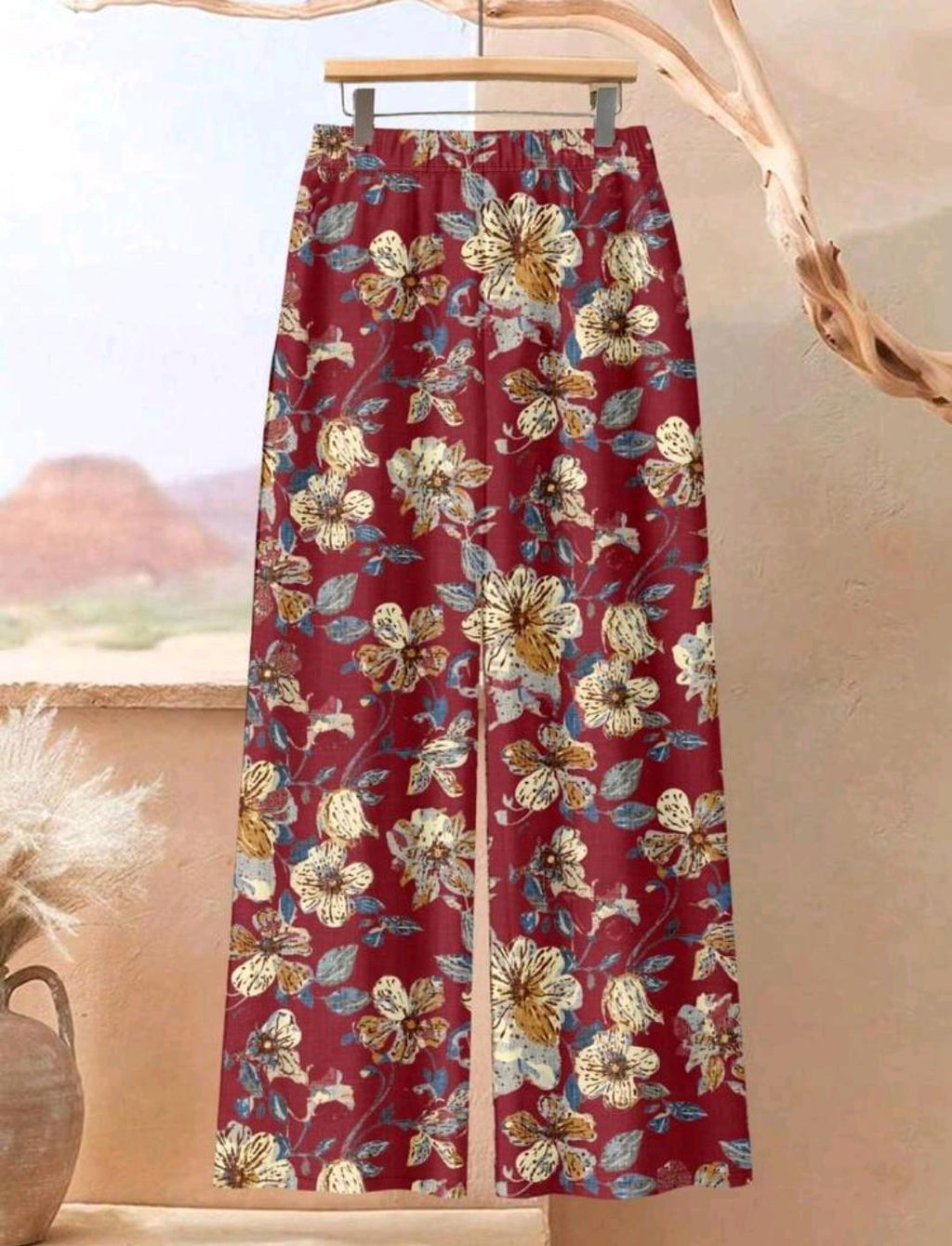 Conjunto Florencia blusa larga y pantalón floral | Bajo pedido