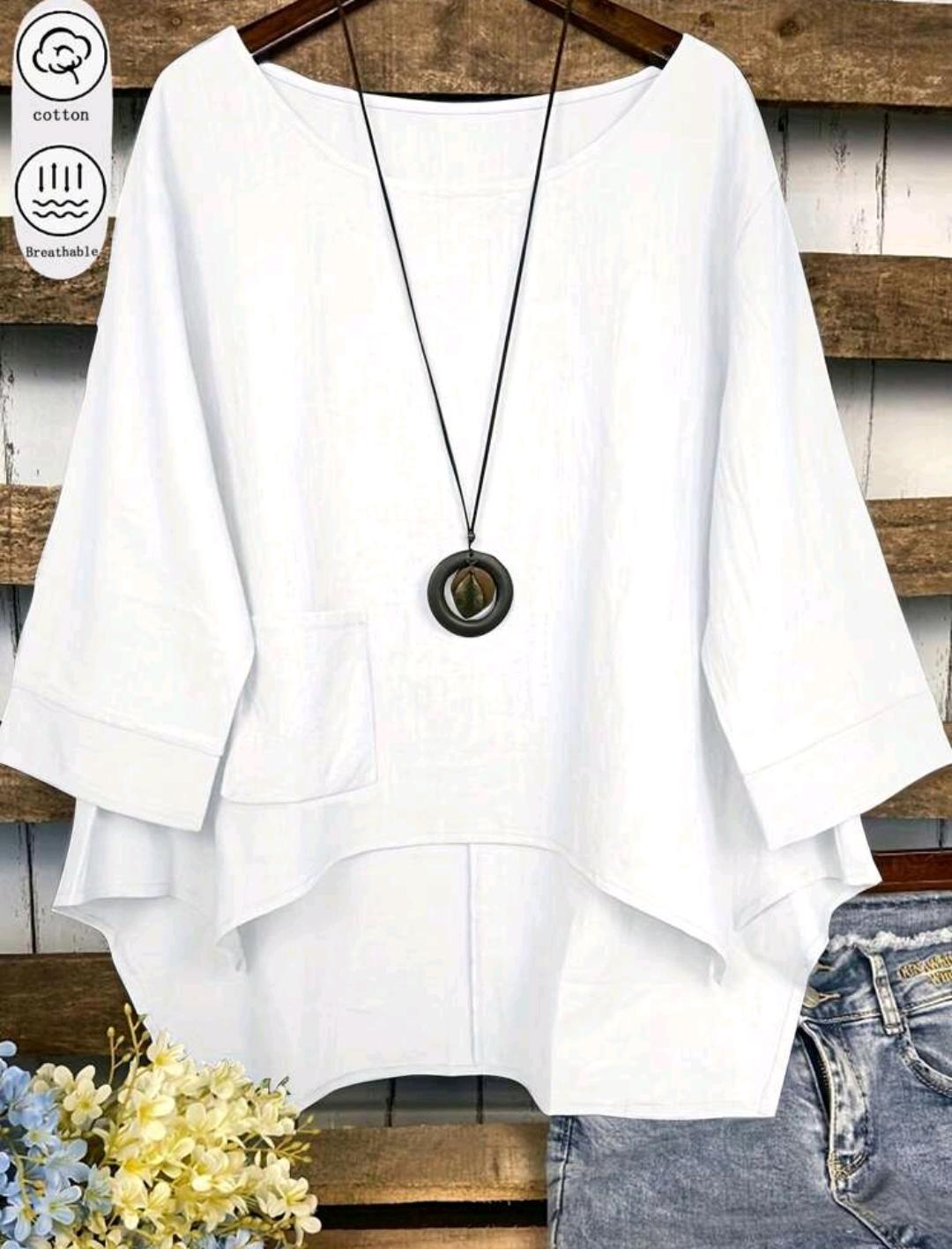 Blusa de algodón de corte amplio Esencia · Bajo pedido