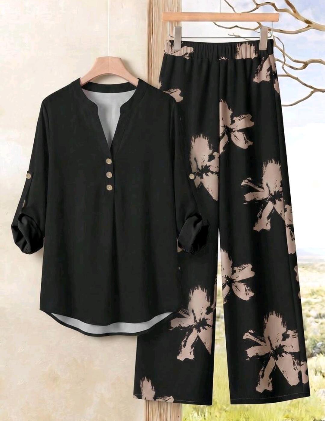 Conjunto de 2 piezas de pantalón y blusa manga larga – Bajo pedido