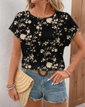 Blusa Rosalía negra con estampado floral