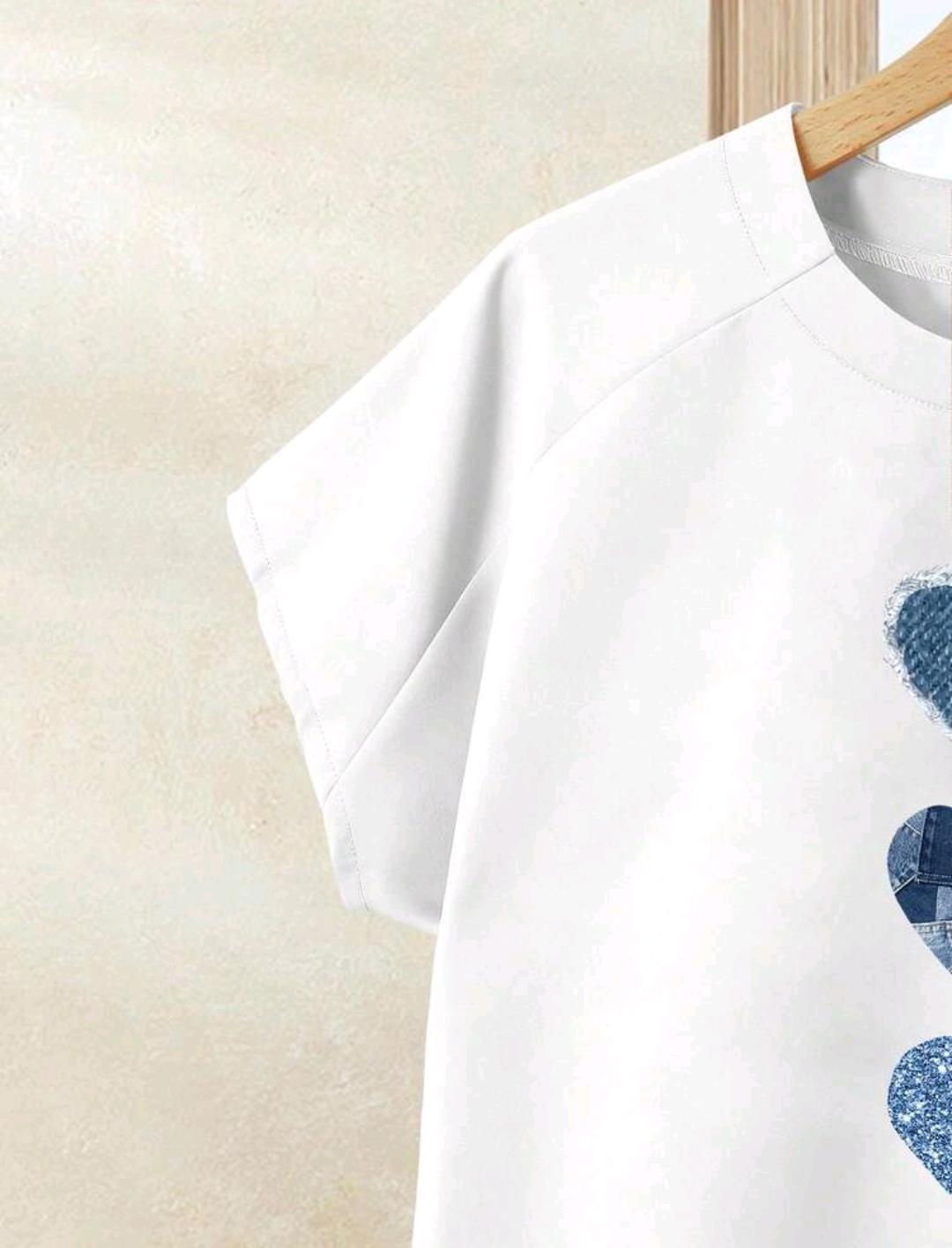Rusticease Set de 2 piezas Conjunto de top casual de vacaciones + falda azul con estampado de corazón para mujer - Conjunto de falda y top bohemio de verano para playa, crucero, festival de música, boda, viaje a la ciudad, uso en isla y campo