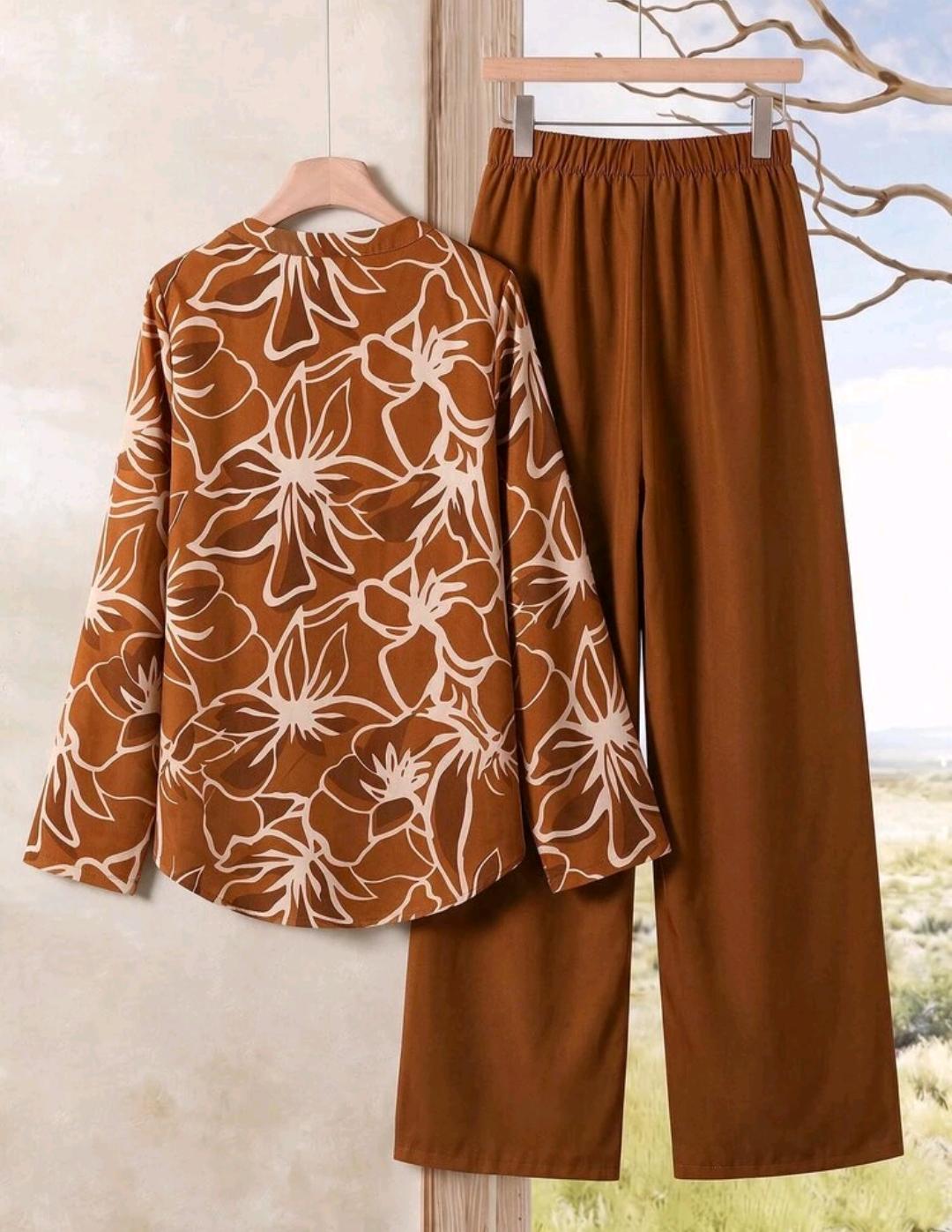 Conjunto de 2 piezas de pantalón y blusa manga larga – Bajo pedido