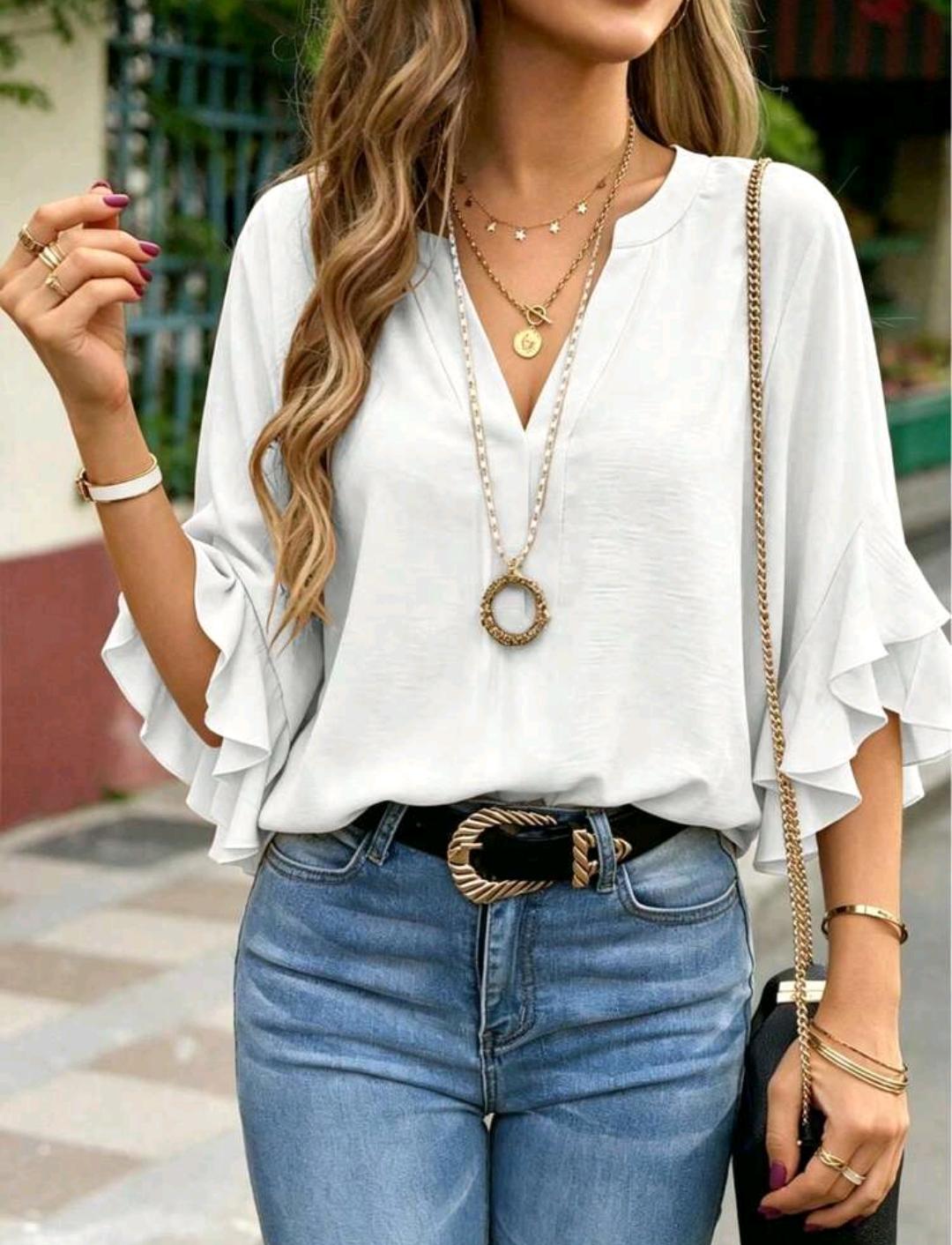 Blusa Aurora con mangas de volantes · Bajo pedido