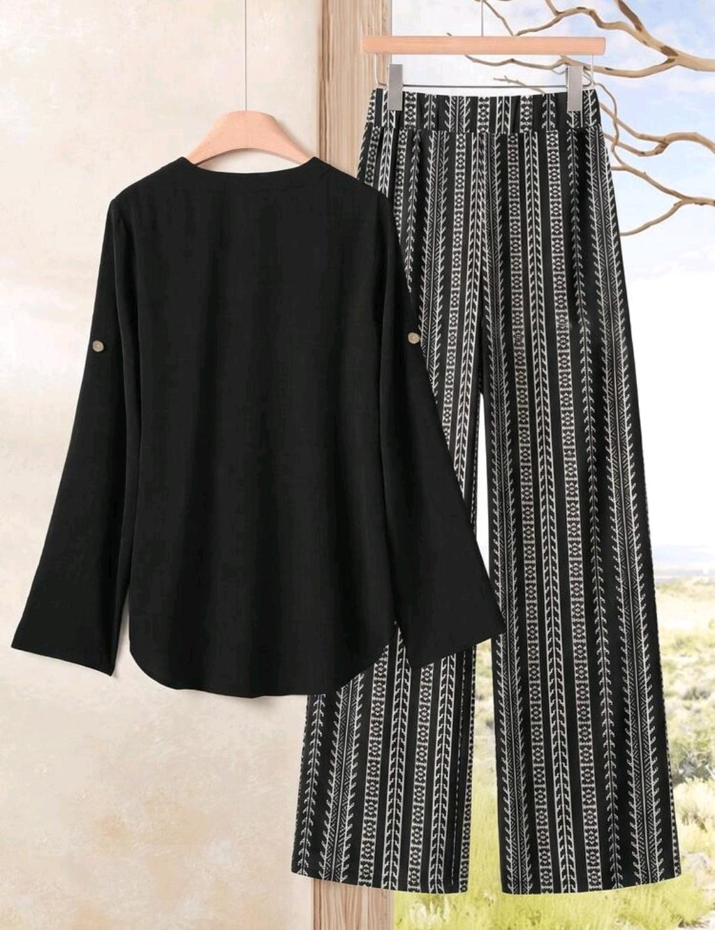 Conjunto de 2 piezas de pantalón y blusa manga larga – Bajo pedido