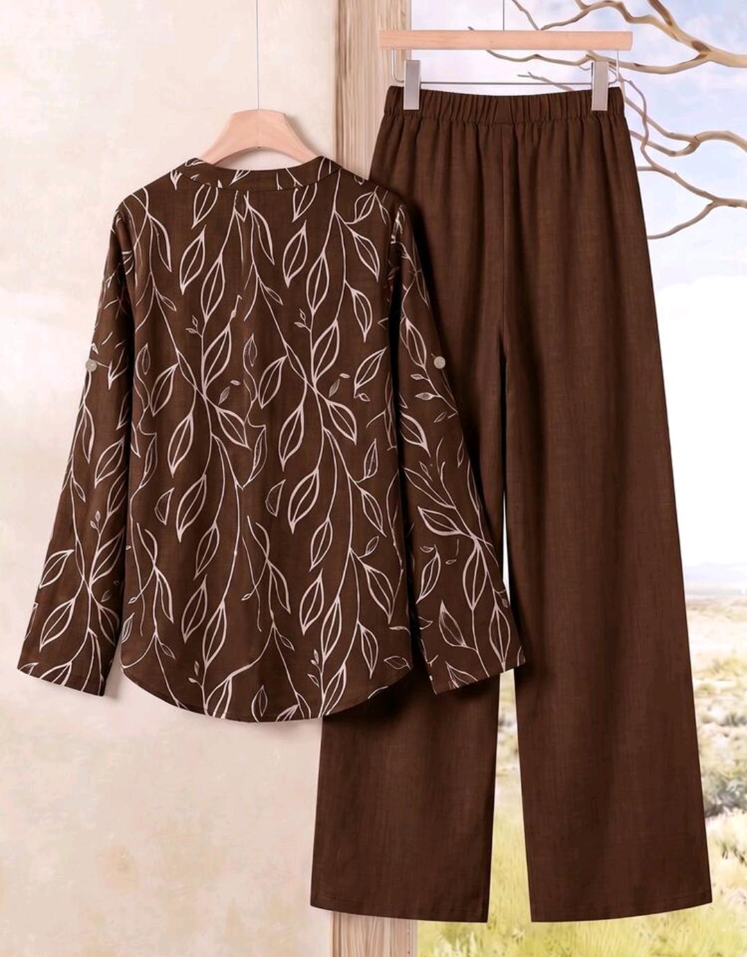 Conjunto de 2 piezas de pantalón y blusa manga larga – Bajo pedido
