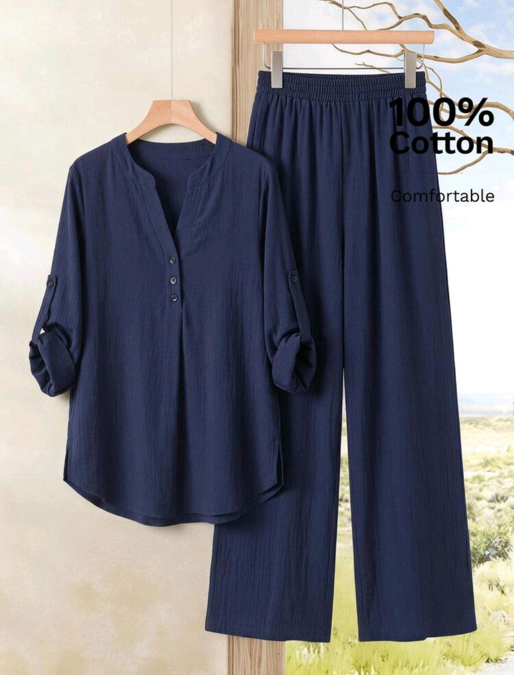 Conjunto de 2 piezas de pantalón y blusa manga larga – Bajo pedido