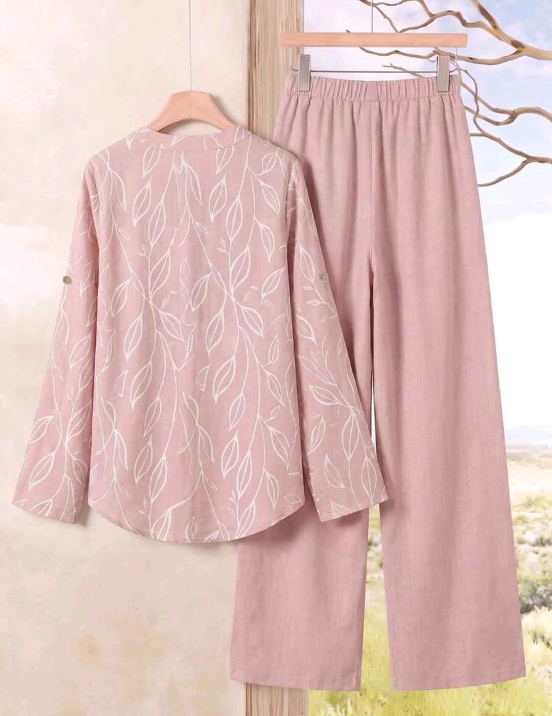 Conjunto de 2 piezas de pantalón y blusa manga larga – Bajo pedido