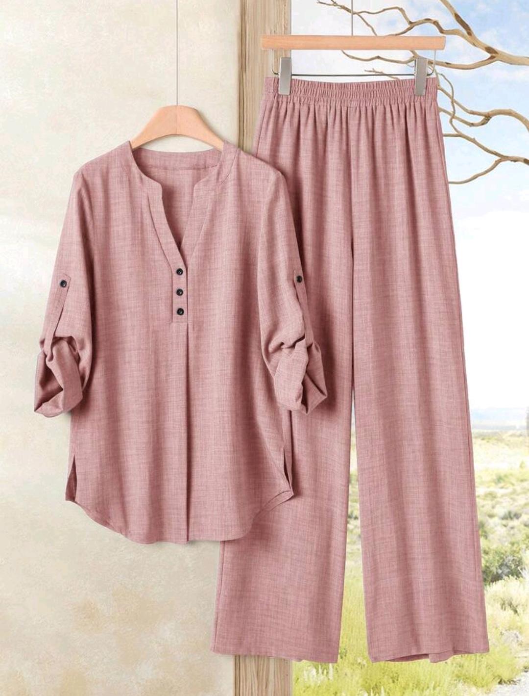 Conjunto de 2 piezas de pantalón y blusa manga larga – Bajo pedido