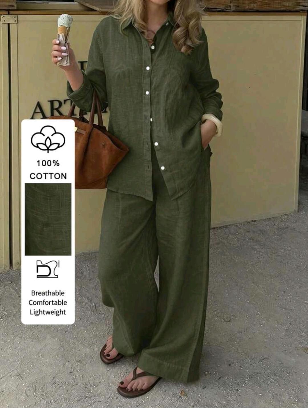 Conjunto de camisa y pantalón 100 % algodón | Bajo pedido