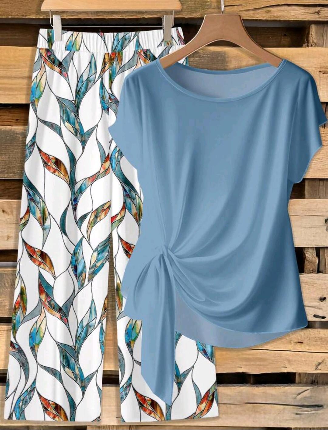 Conjunto de 2 piezas de pantalón y blusa
