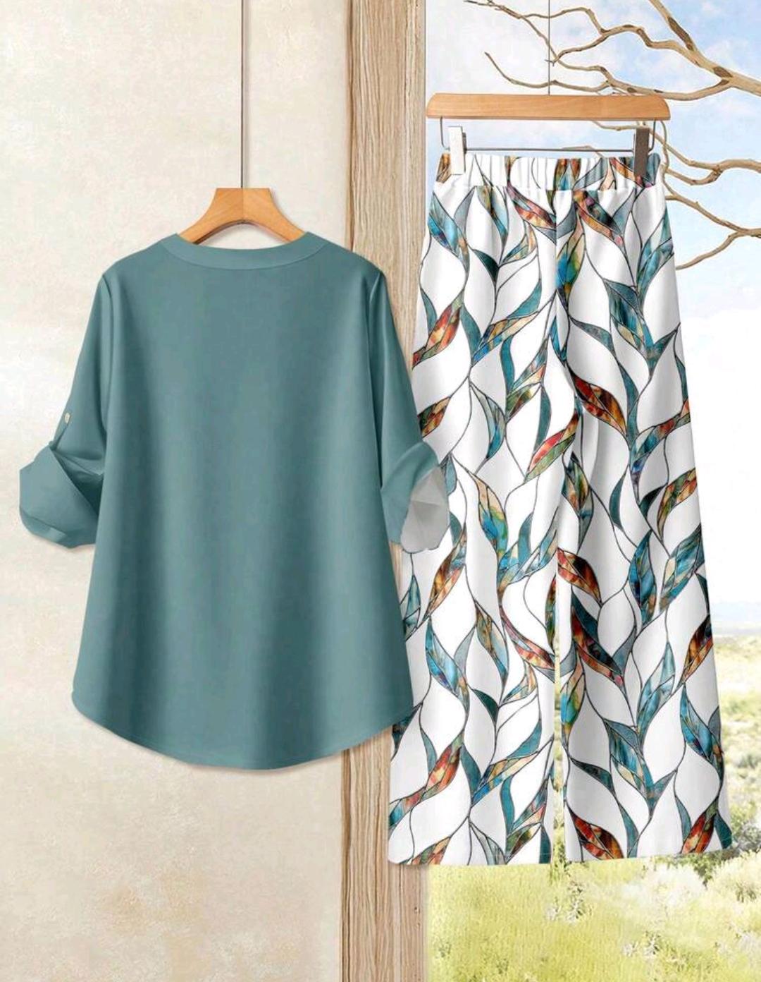 Conjunto de 2 piezas de pantalón y blusa manga larga – Bajo pedido