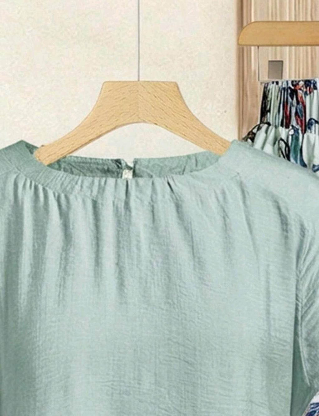 Rusticease Conjunto de 2 piezas de blusa de unicolor casual y falda acampanada con estampado floral para mujer, de verano.