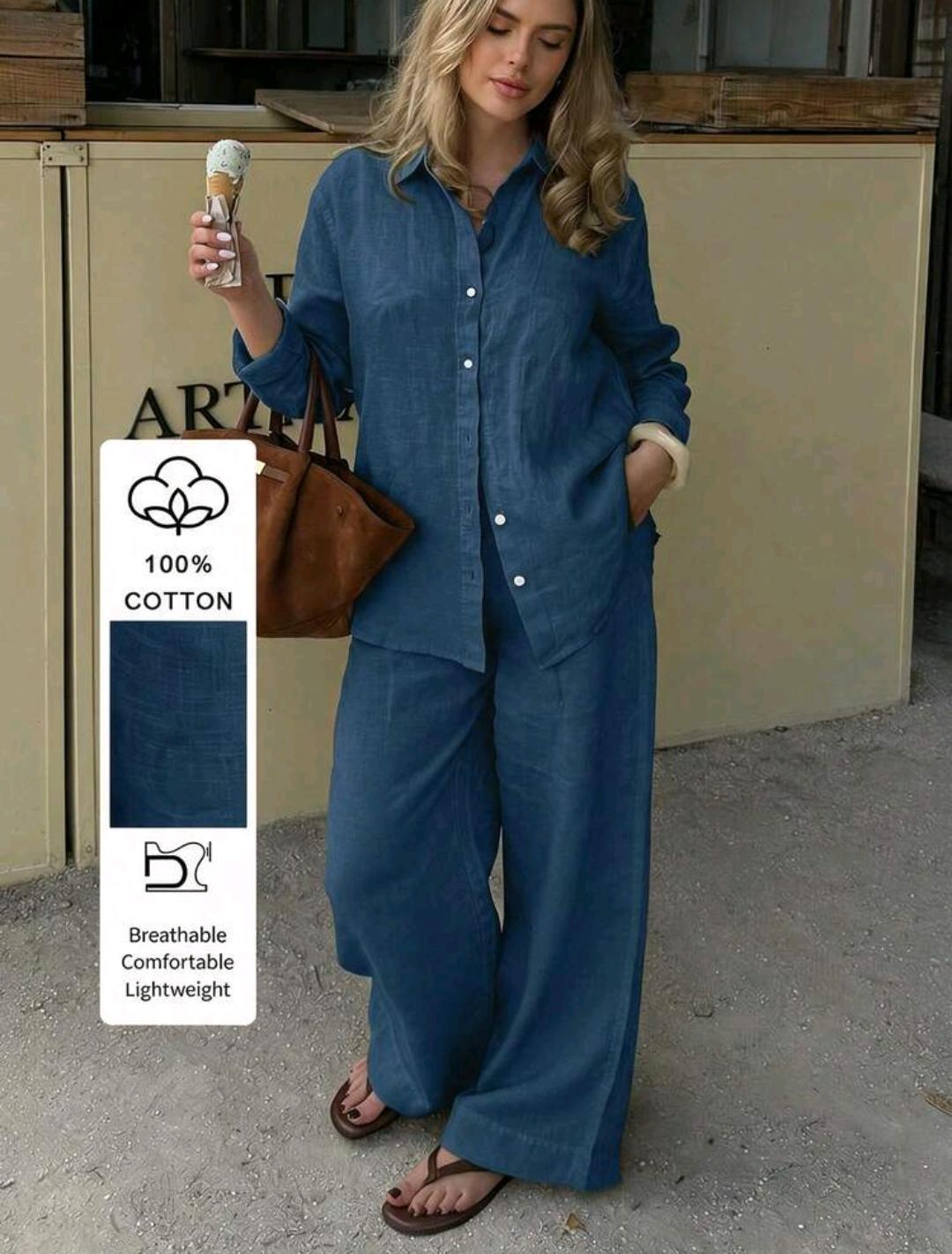 Conjunto de camisa y pantalón 100 % algodón | Bajo pedido