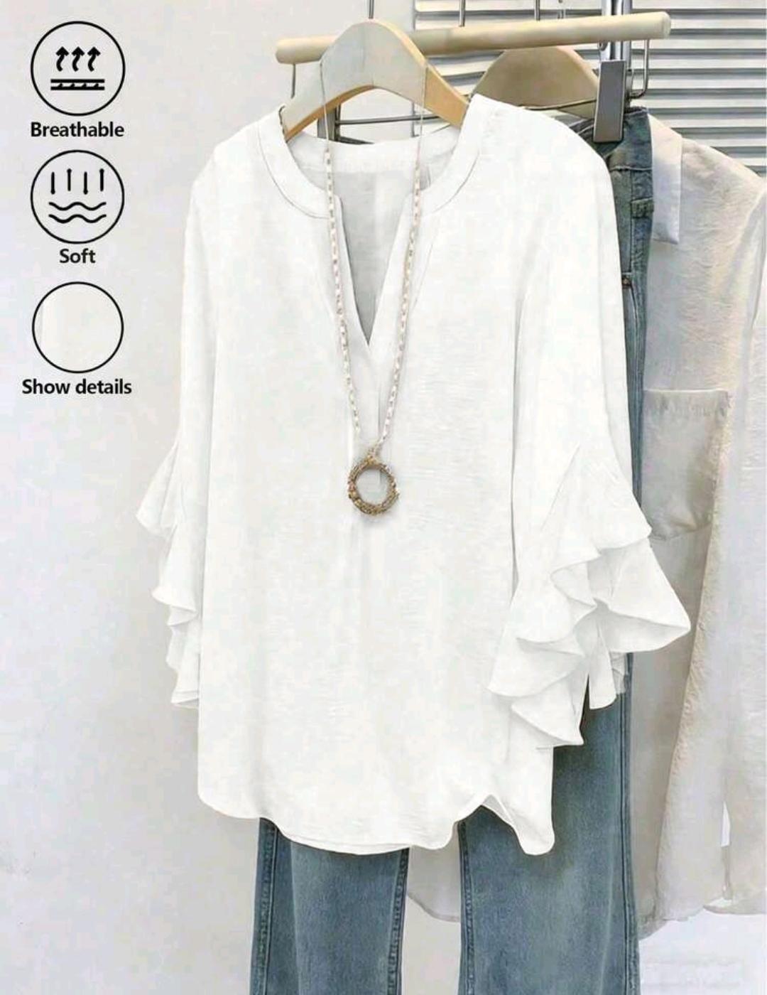 Blusa Aurora con mangas de volantes · Bajo pedido