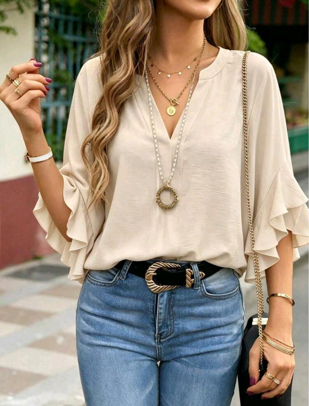 Blusa Aurora con mangas de volantes · Bajo pedido