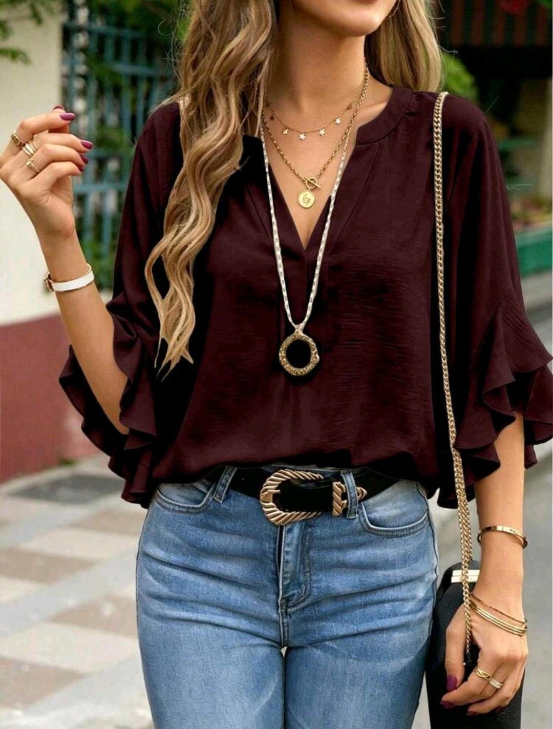 Blusa Aurora con mangas de volantes · Bajo pedido