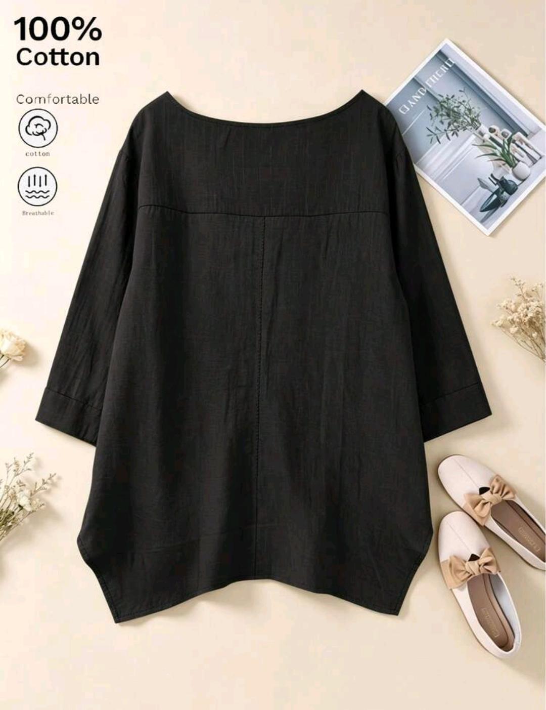 Blusa de algodón de corte amplio Esencia · Bajo pedido