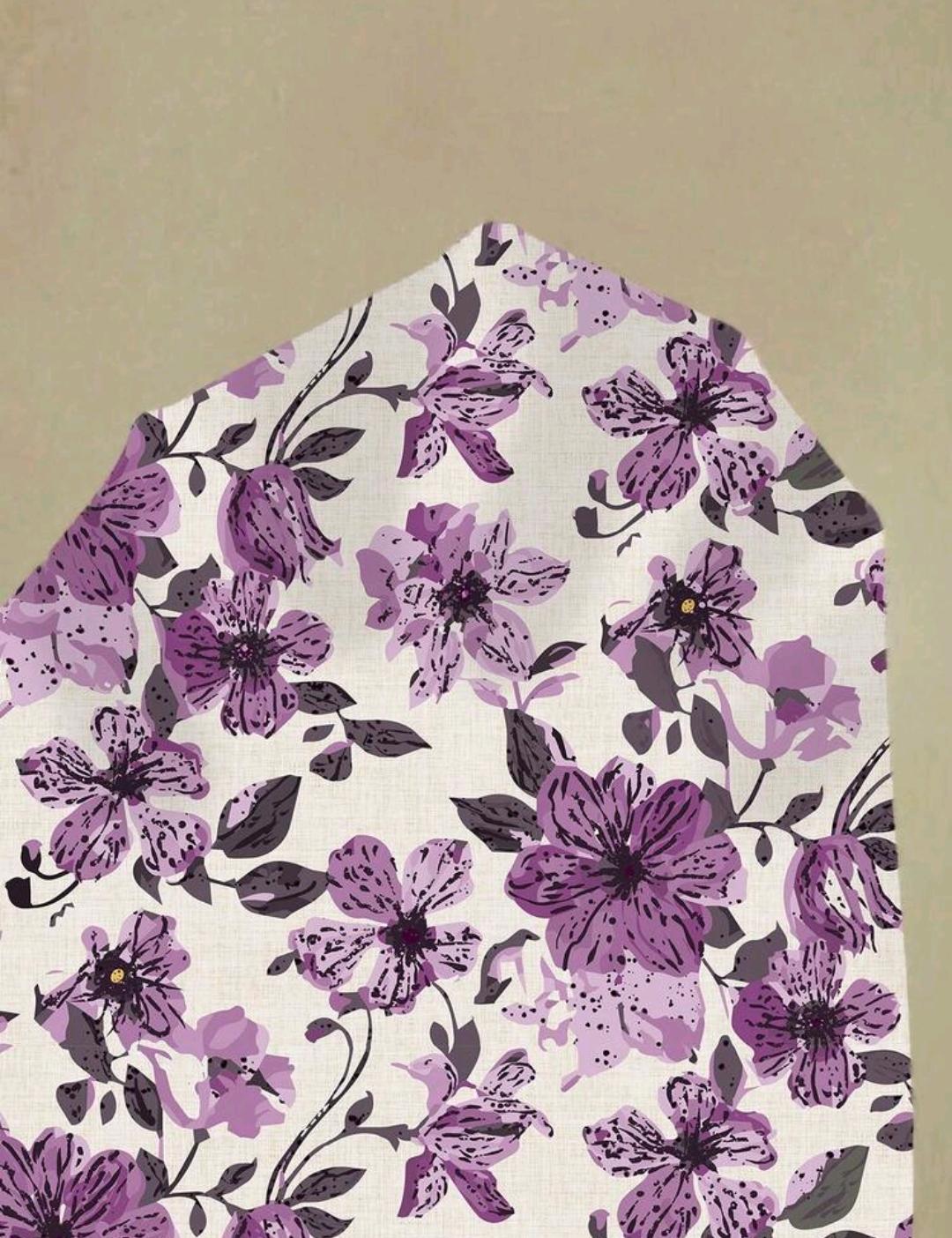 2 piezas conjunto de falda unicolor y blusa con estampado floral.