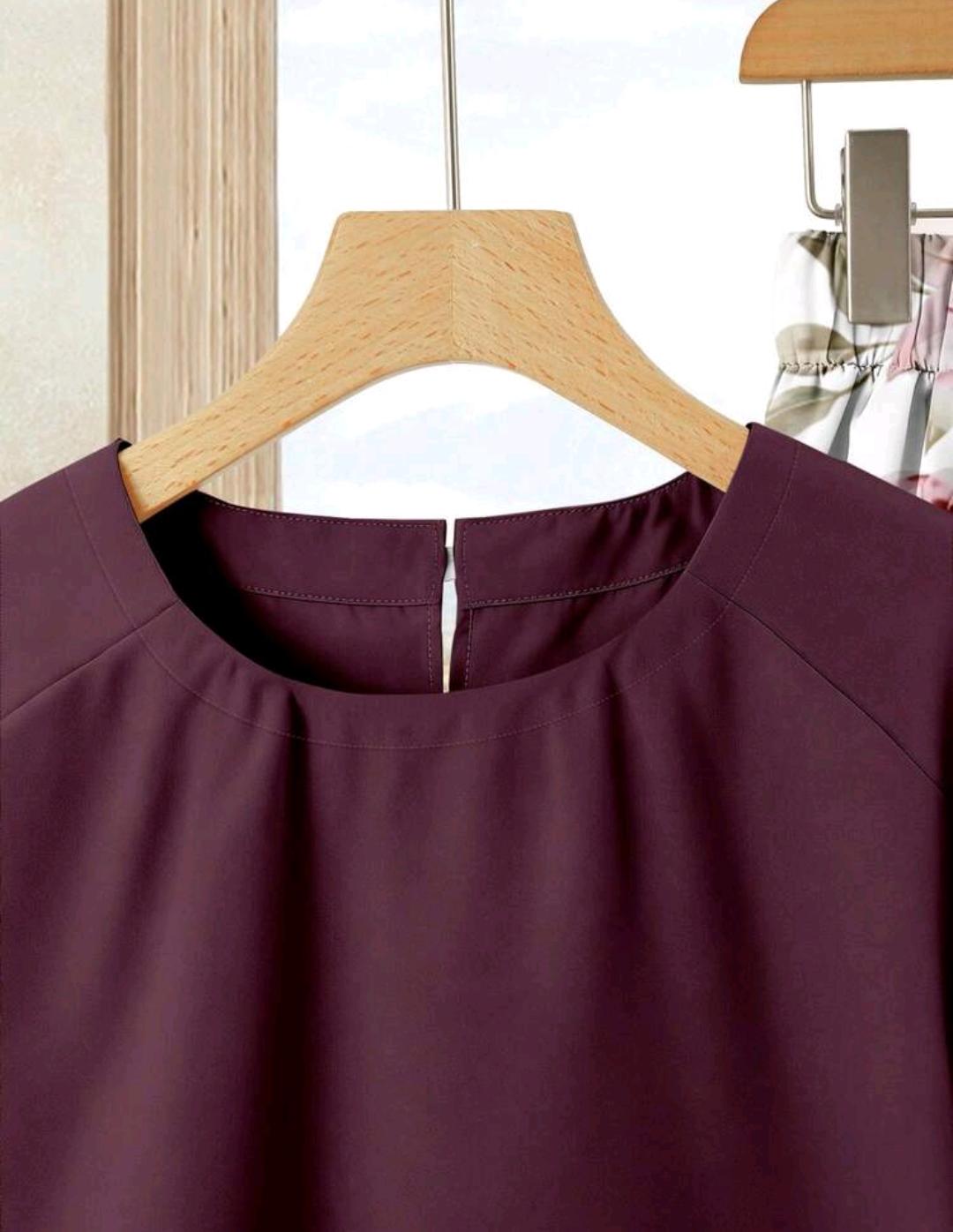 2 piezas Conjunto de blusa casual de unicolor + falda estampado floral.