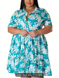Vestido de talla grande con estampado de flores, ideal para vacaciones de verano y picnic