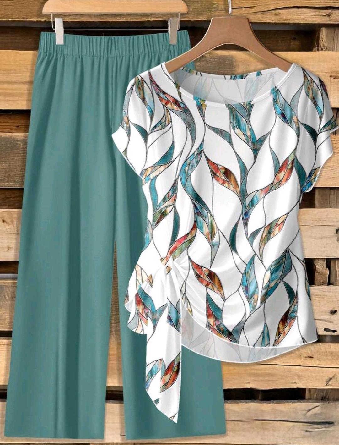 Conjunto casual de 2 piezas para vacaciones, atuendo de vacaciones, adecuado para el verano