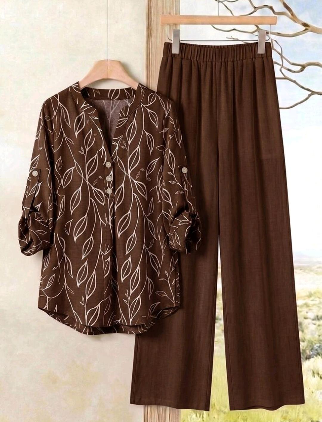 Conjunto de 2 piezas de pantalón y blusa manga larga – Bajo pedido