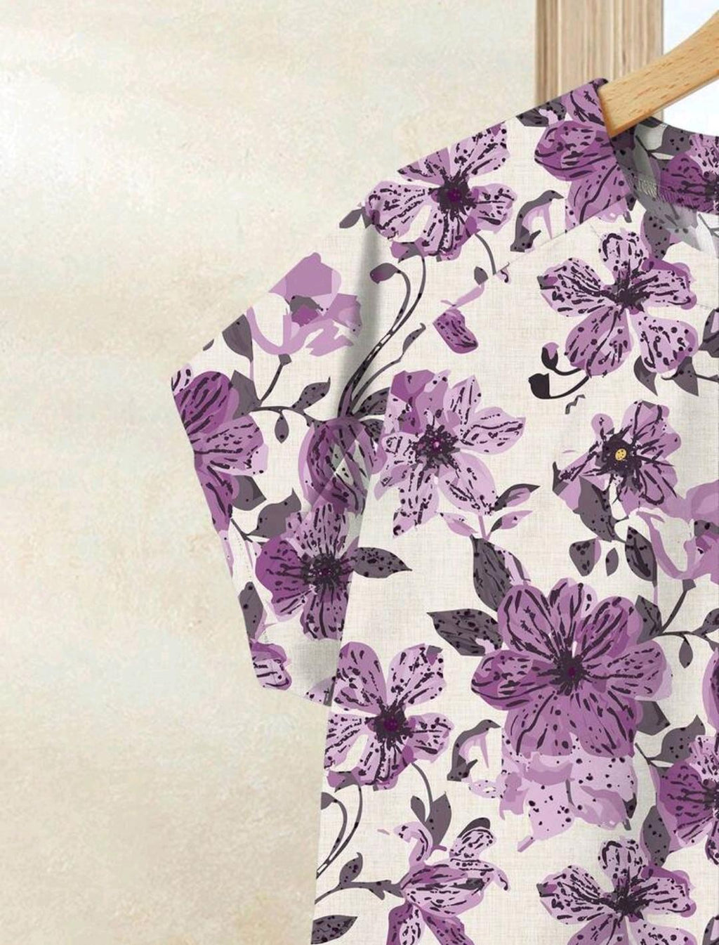 2 piezas conjunto de falda unicolor y blusa con estampado floral.