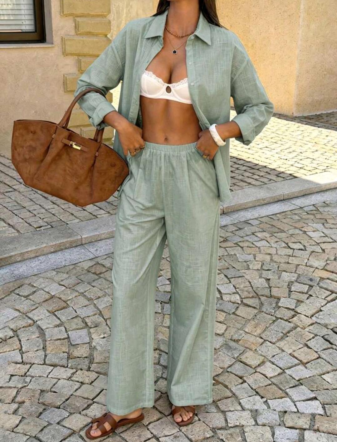 Conjunto de camisa y pantalón 100 % algodón | Bajo pedido