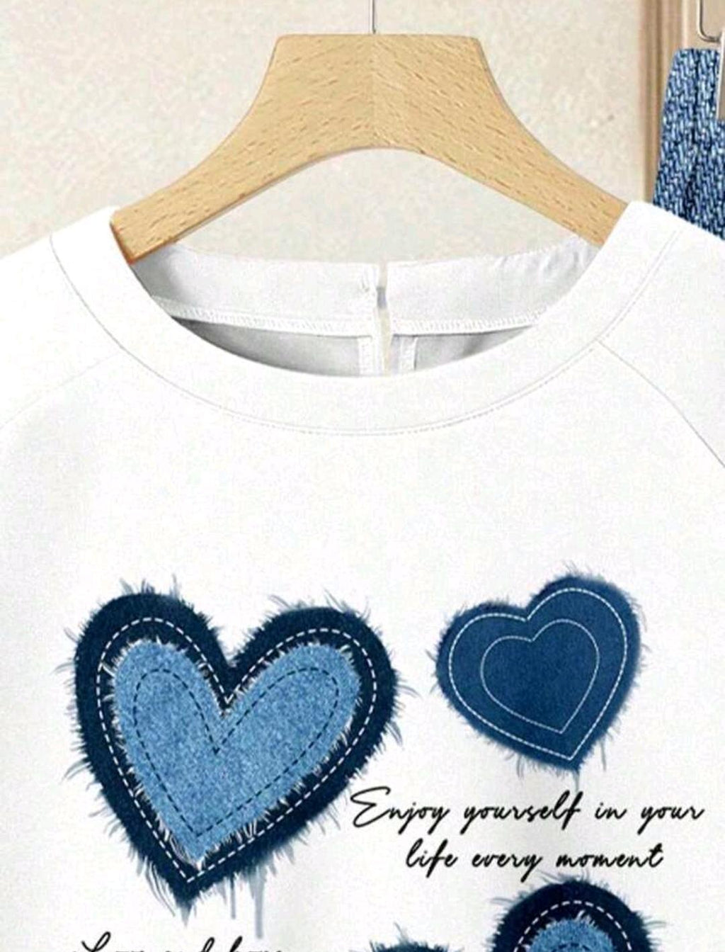 Conjunto de 2 piezas de falda y blusa, blusa con estampado de corazones