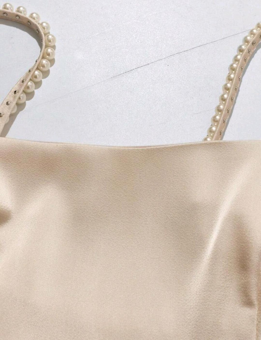 Vestido Gala Perla con drapeado y abertura | Bajo pedido