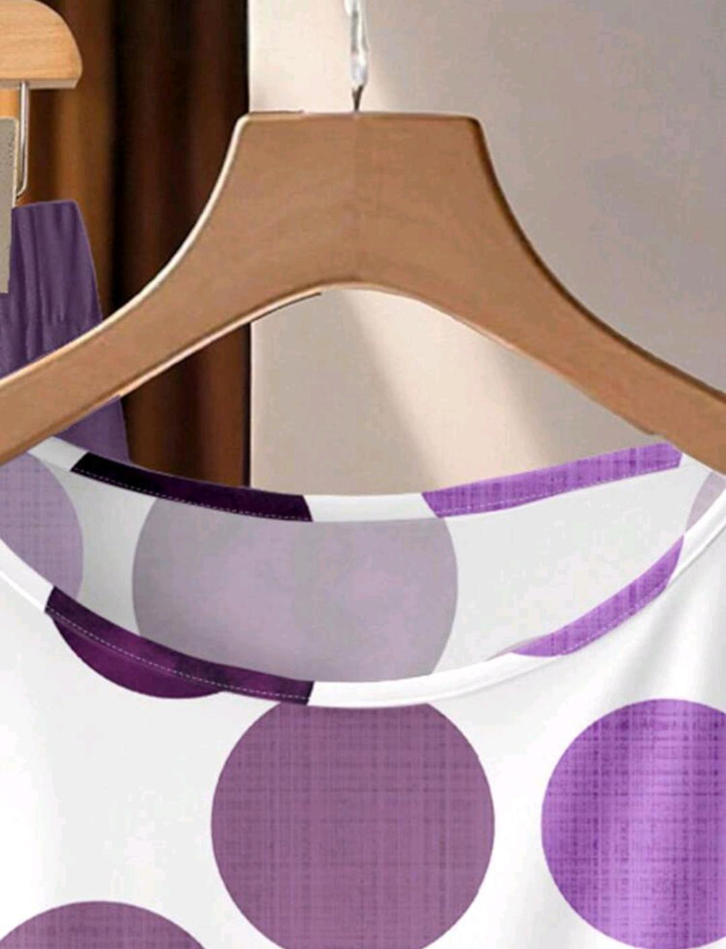 Set de 2 piezas: Blusa con nudo delantero y estampado de lunares, y pantalones rectos relajados, adecuado para vacaciones de primavera/verano