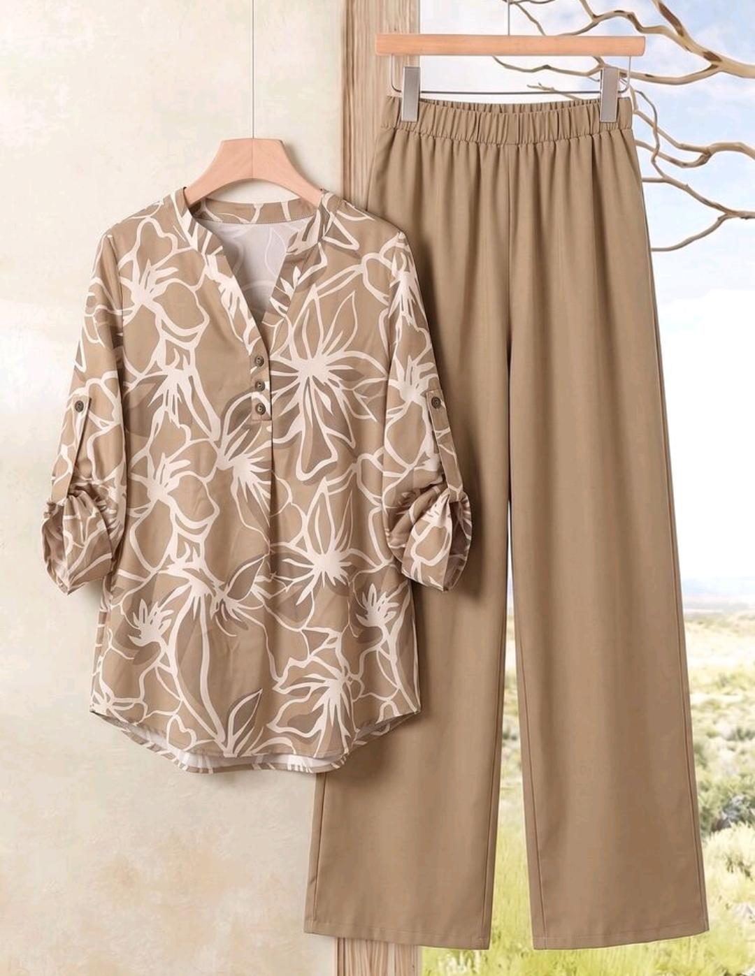 Conjunto de 2 piezas de pantalón y blusa manga larga – Bajo pedido