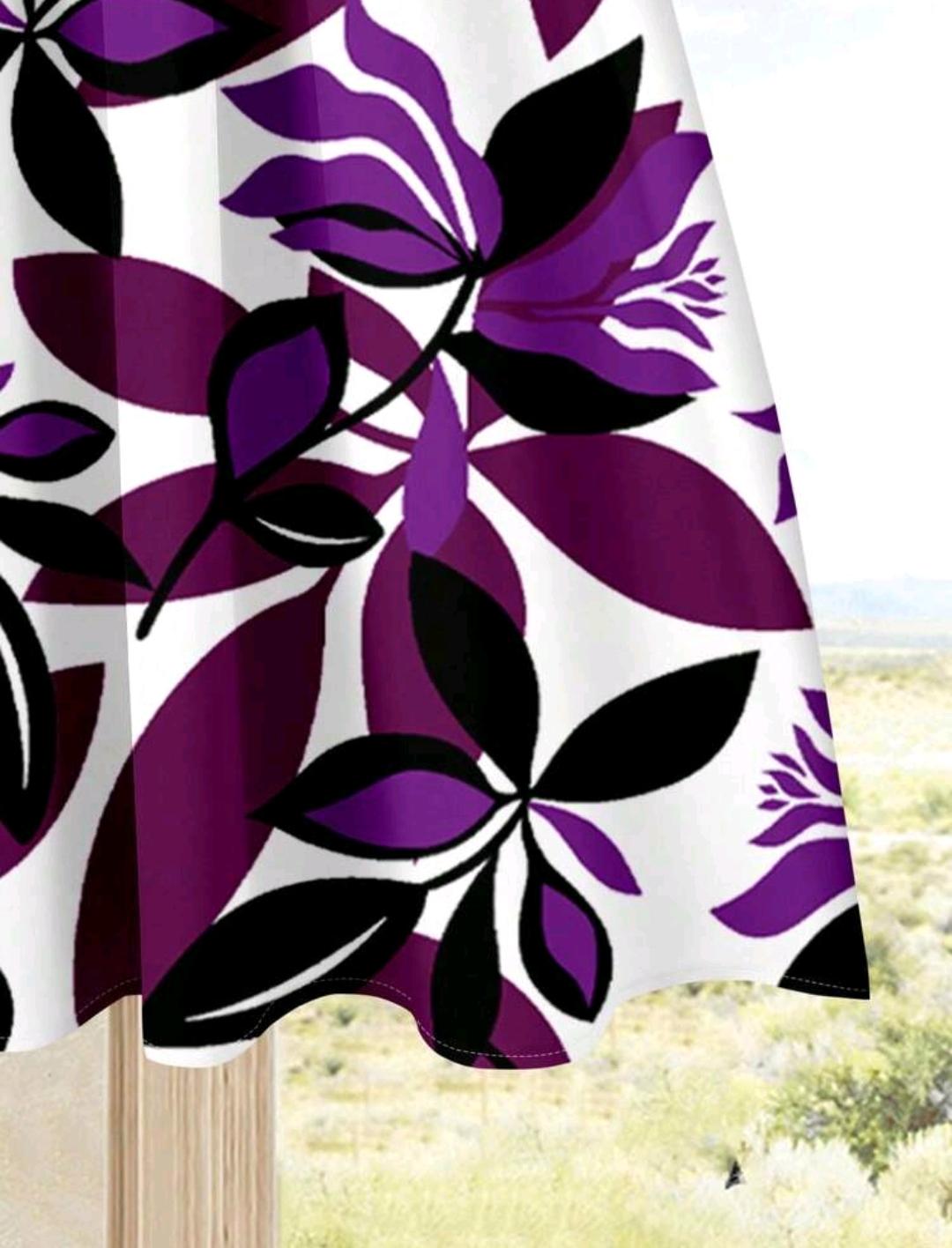 Conjunto de 2 piezas de falda con estampado y blusa color vinotinto