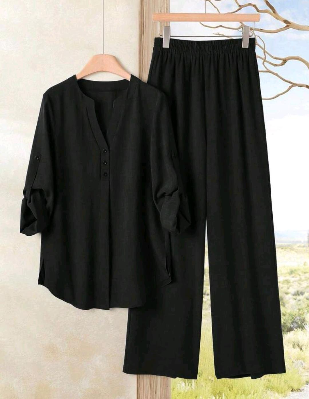 Conjunto de 2 piezas de pantalón y blusa manga larga – Bajo pedido