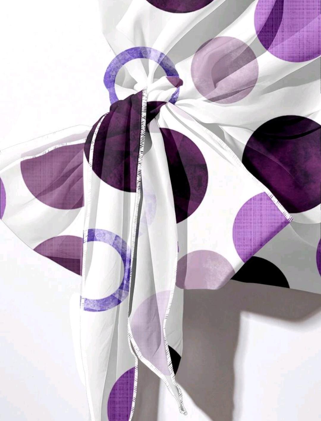 Set de 2 piezas: Blusa con nudo delantero y estampado de lunares, y pantalones rectos relajados, adecuado para vacaciones de primavera/verano
