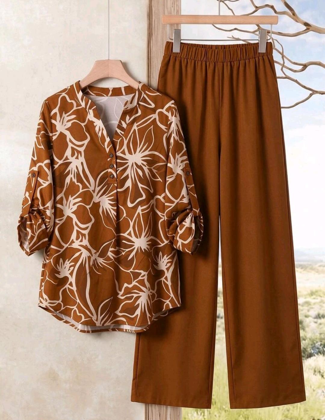 Conjunto de 2 piezas de pantalón y blusa manga larga – Bajo pedido