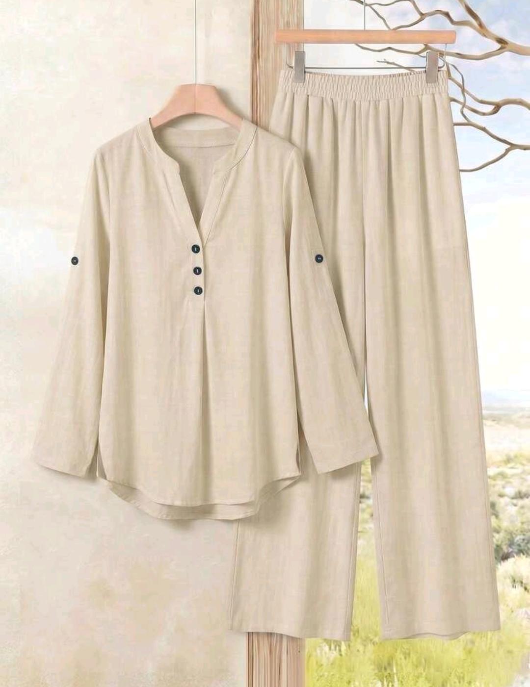 Conjunto de 2 piezas de pantalón y blusa manga larga – Bajo pedido