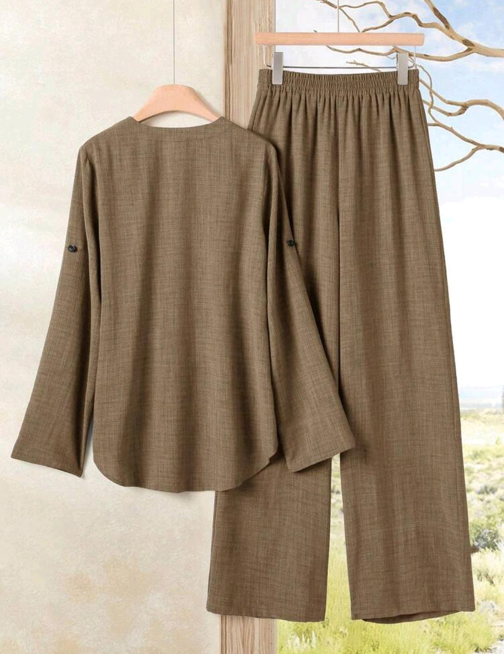 Conjunto de 2 piezas de pantalón y blusa manga larga – Bajo pedido