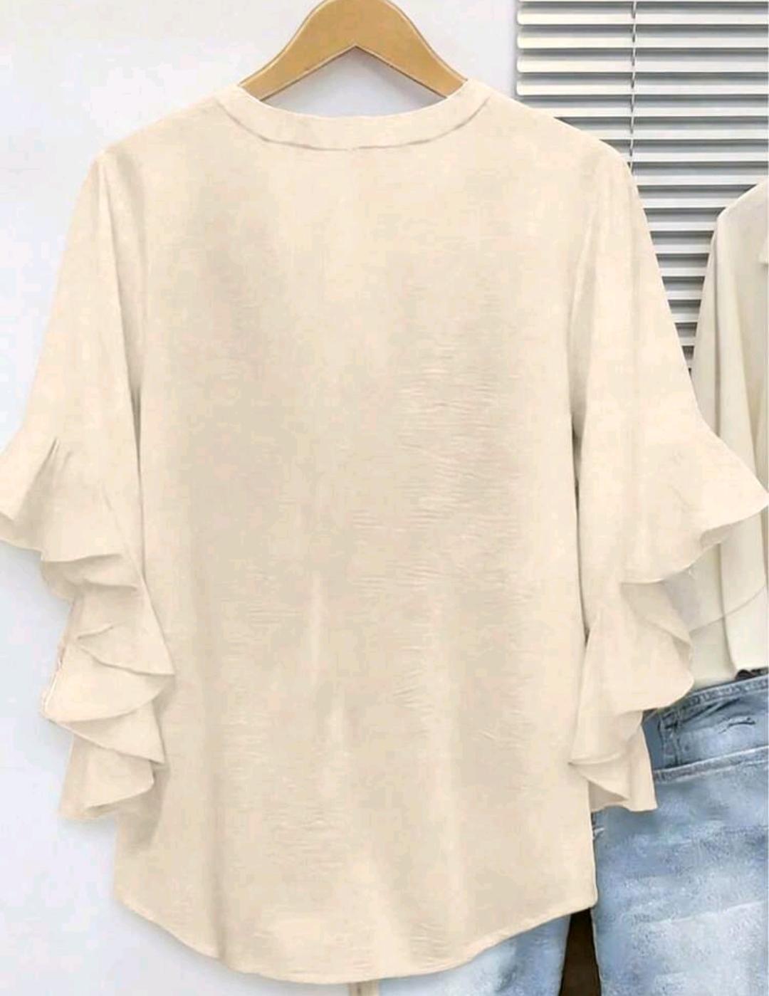 Blusa Aurora con mangas de volantes · Bajo pedido